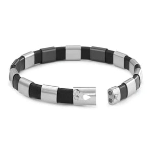 Armband SHIKOU  gemaakt van roestvrij staal, rubber en aluminium en TeNo Safe Lock sluiting 20 cm