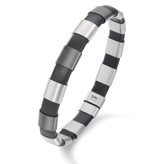 Armband SHIKOU  gemaakt van roestvrij staal, rubber en aluminium en TeNo Safe Lock sluiting 20 cm