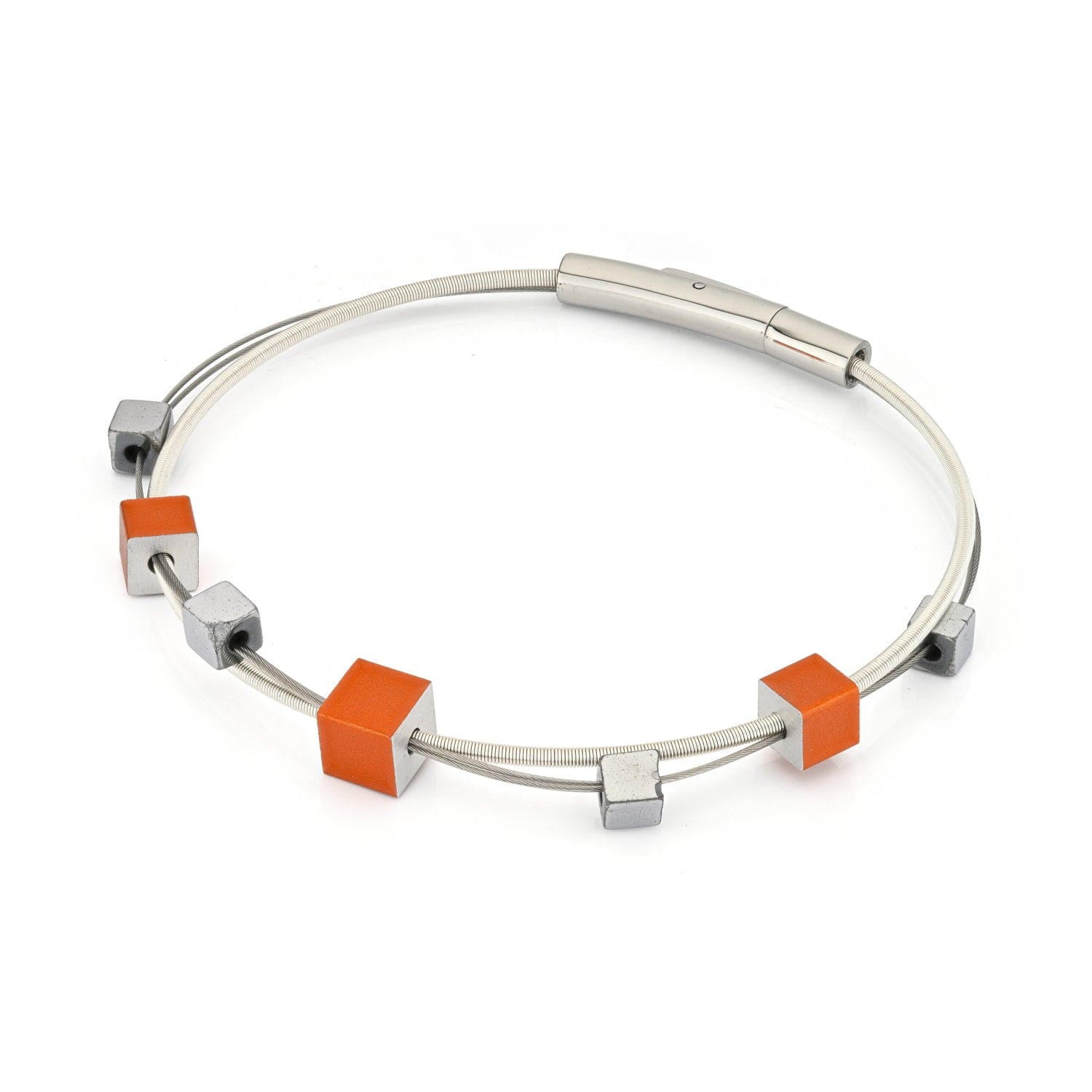 Armband speelse kubusjes oranje A257O