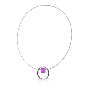 Ketting EVY Paars Ring met vierkantje | C277P