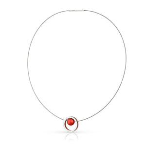 Ketting DONNA Rood Ring met kogeltje | C278R