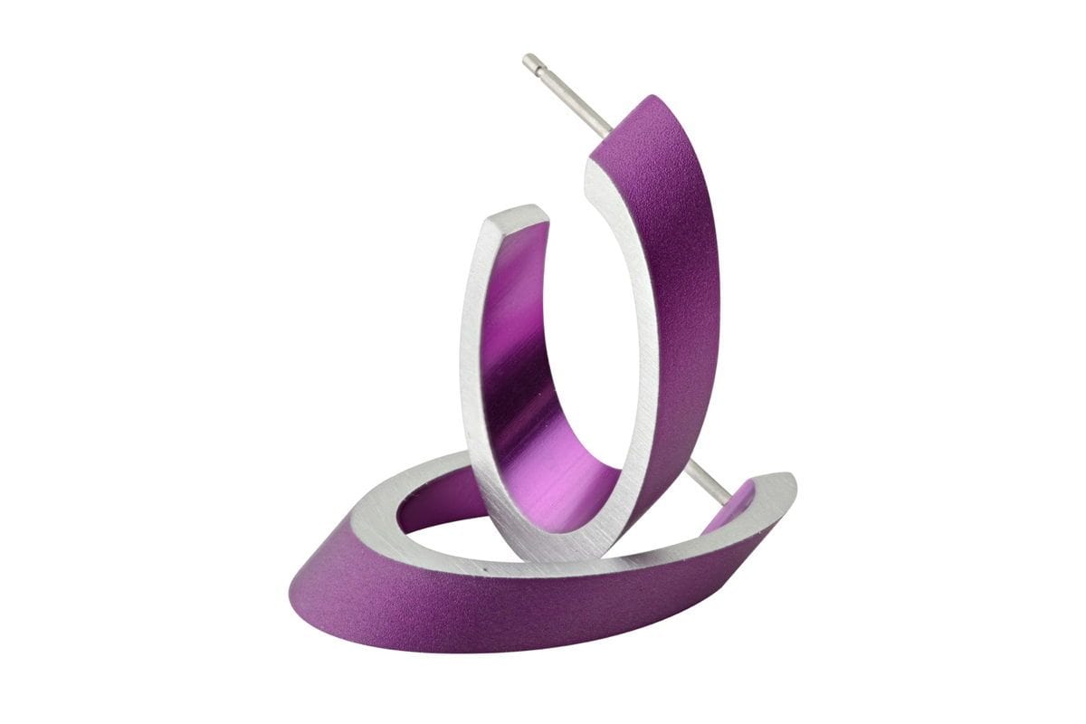 Oval hoop earrings OLIVIA in purple | handmade | CLIC by Suzanne